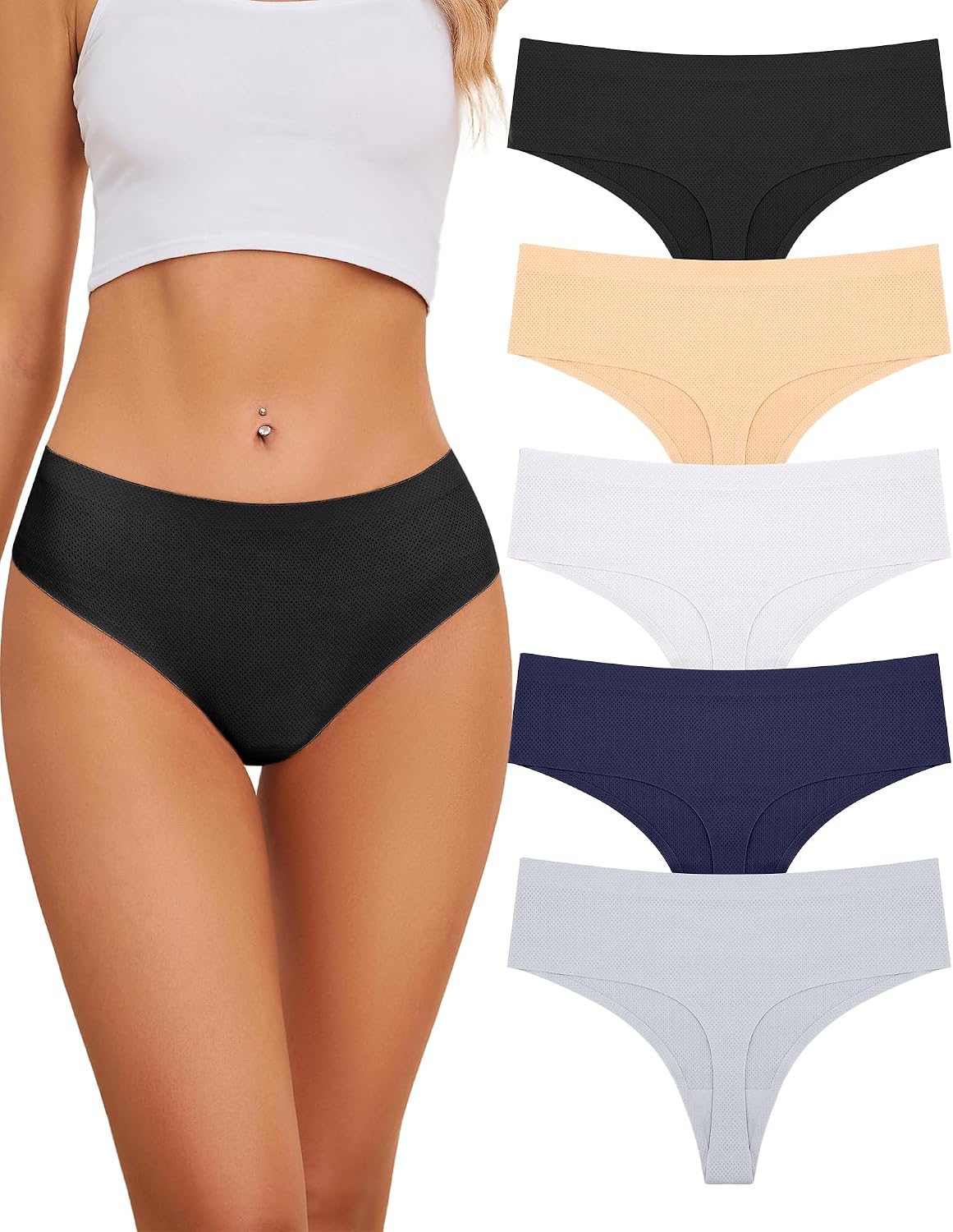 Seamless High-Waisted Thong Underwear