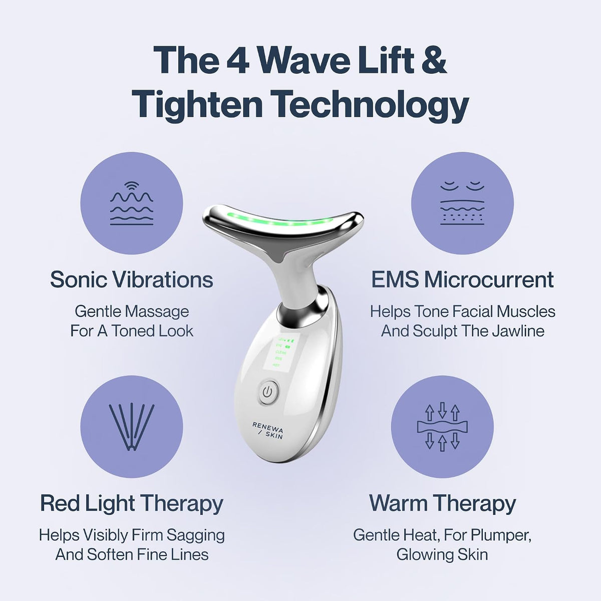 RenewaSkin Face & Neck Sculpting Tool + 3 AgeDefy Serums, Complete Sculpting & Brightening Bundle, Hydrating, Smoothing & Skin-Barrier Support for a Radiant-Looking Complexion
