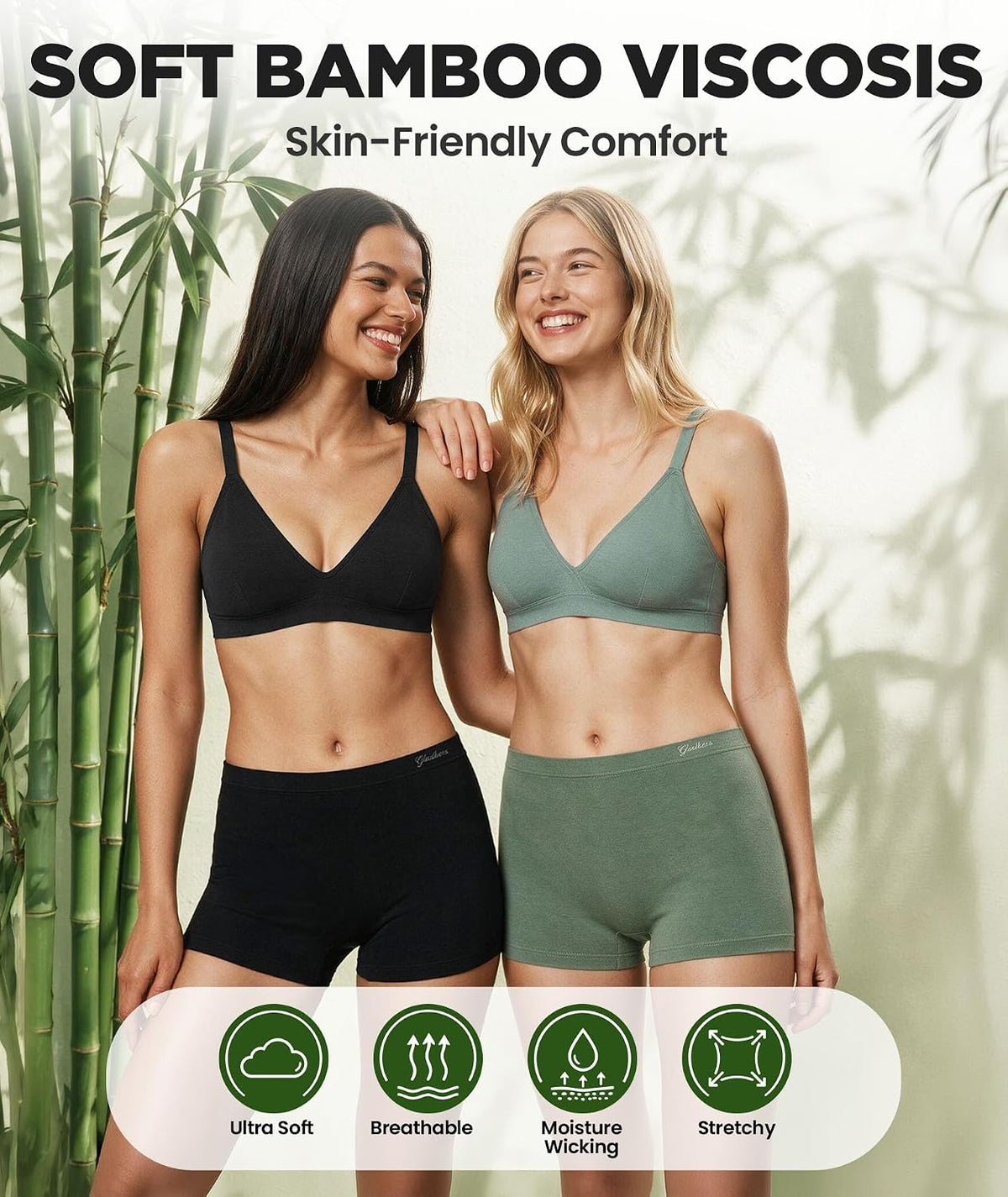 Comfortable Bamboo Viscose Boyshorts Pack
