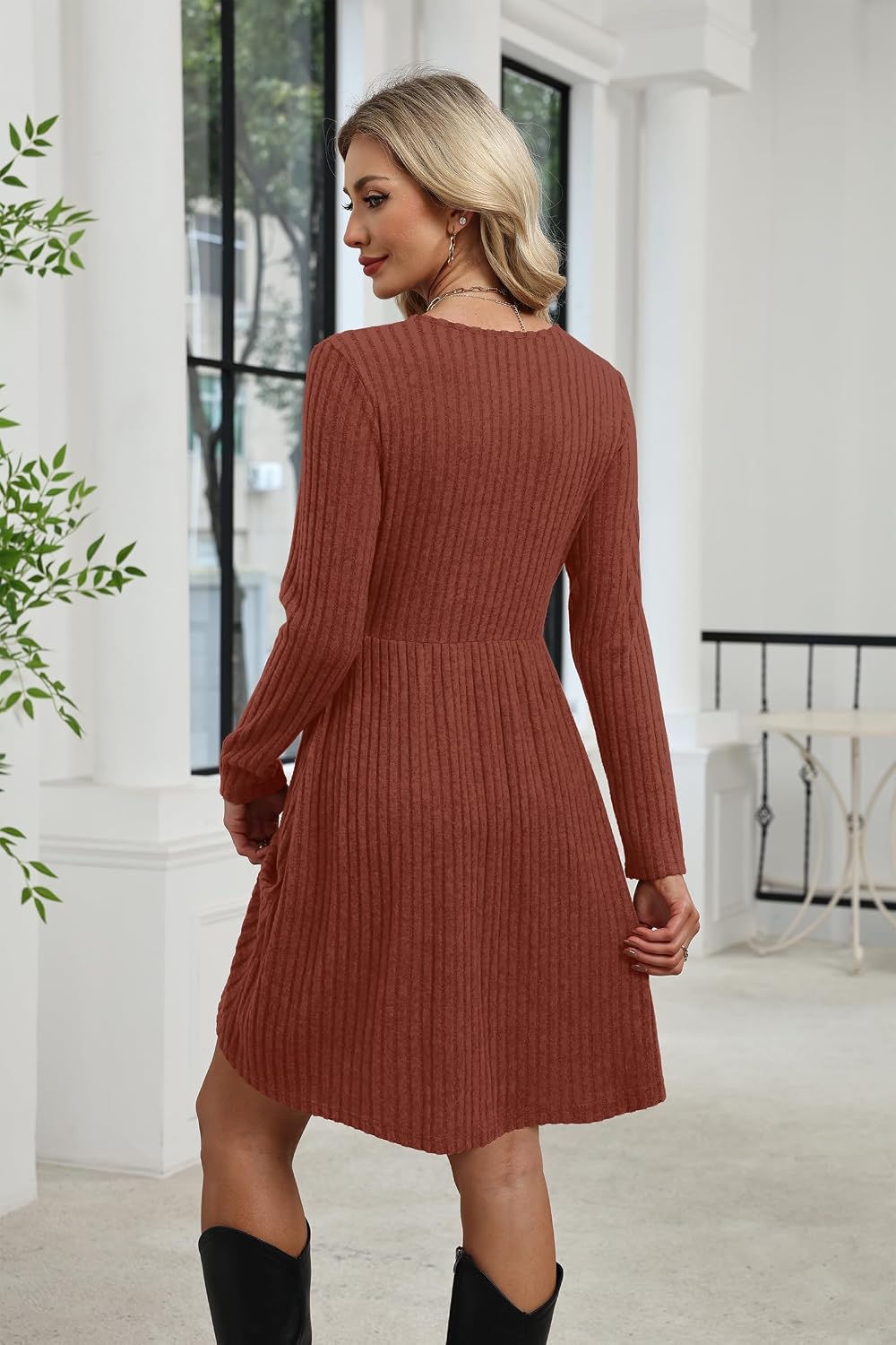 Stylish Long Sleeve Wrap Dress
