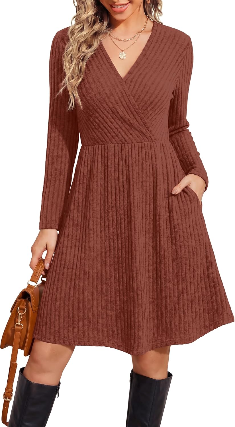 Stylish Long Sleeve Wrap Dress