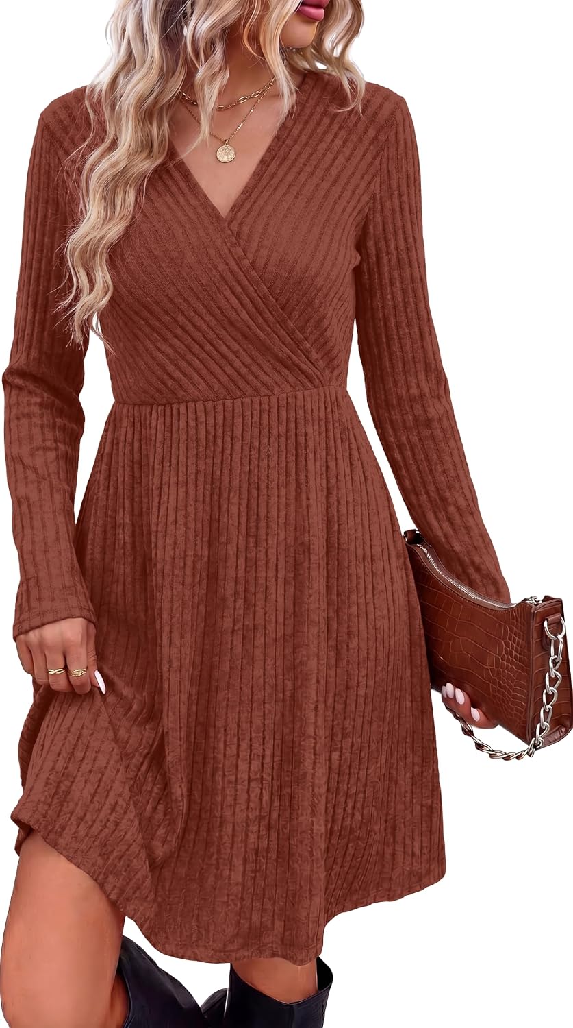 Stylish Long Sleeve Wrap Dress